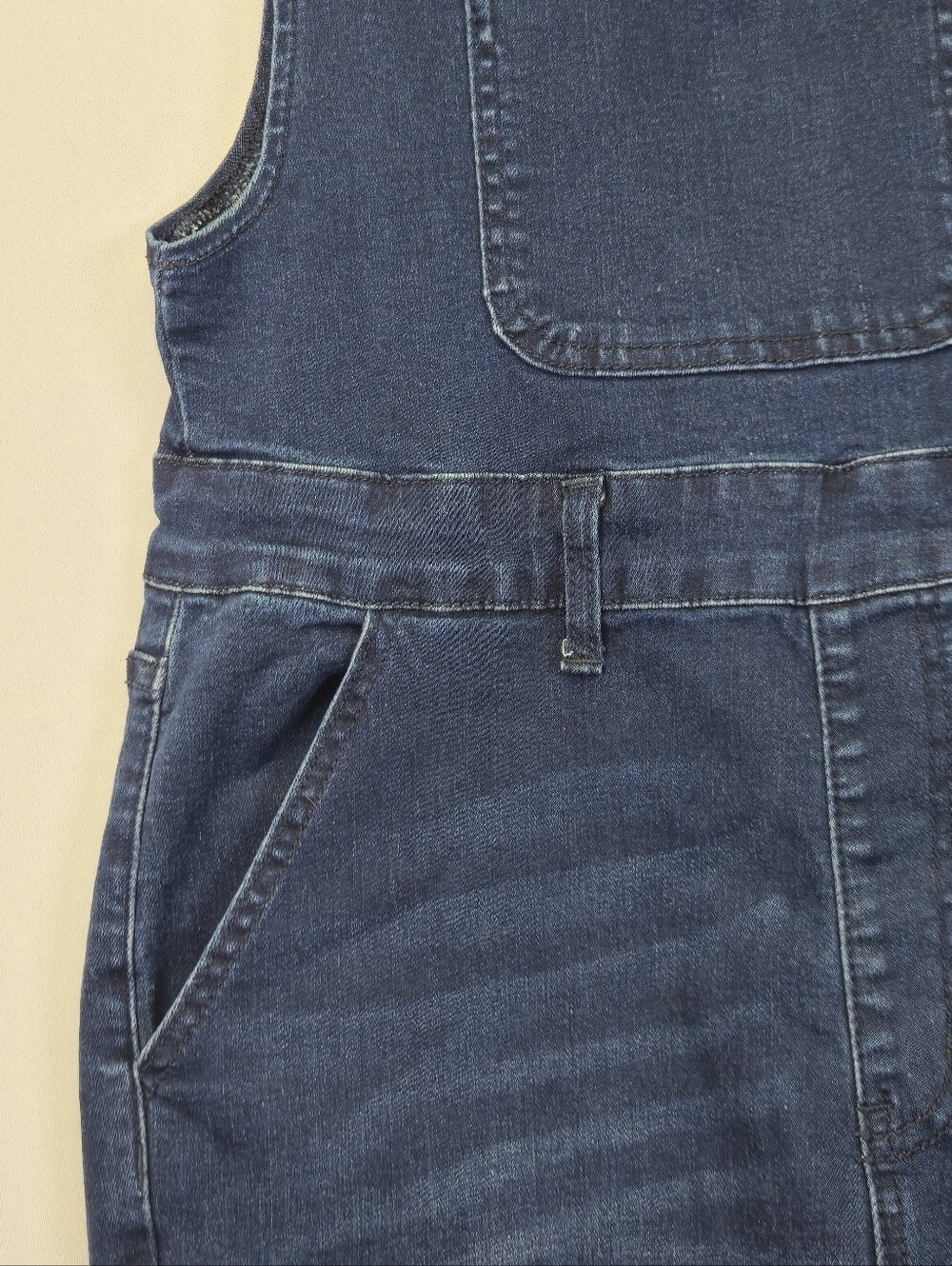 Judy Blue Overall Cut Off Jean Short Dark Stretch Denim Women's Size Large - Picture 7 of 15